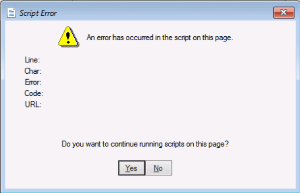 An error has occurred in the script on this page at the start of the task sequence