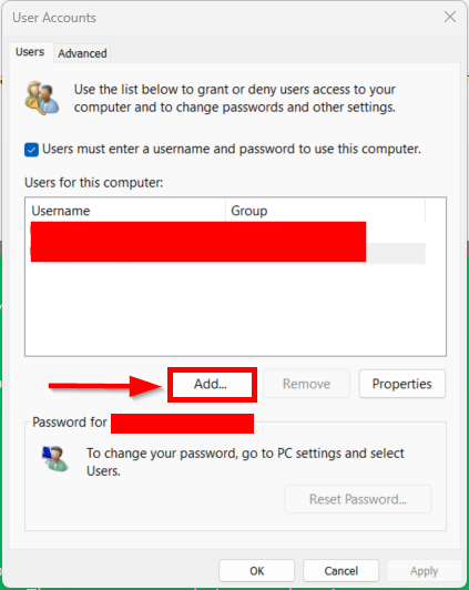 Microsoft Windows 11 24H2 create local user administrative rights admin administrator emergency access account mfa 2fa authentication