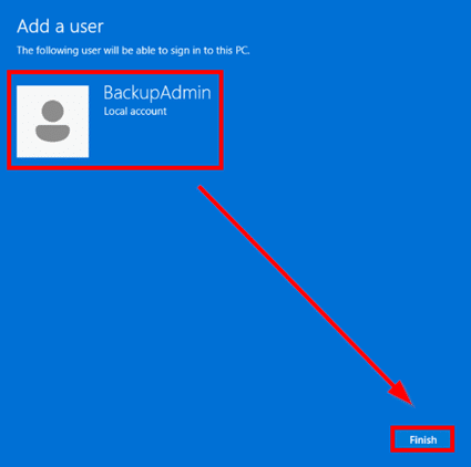 Microsoft Windows 11 24H2 create local user administrative rights admin administrator emergency access account mfa 2fa authentication